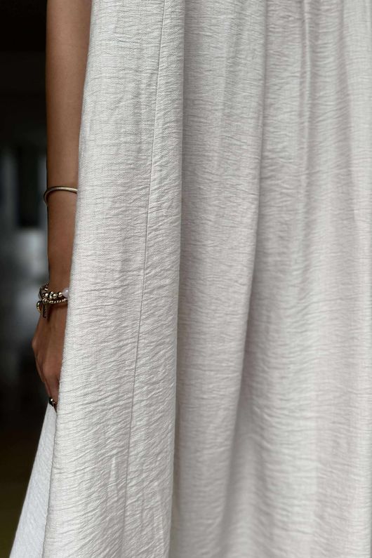 Made in Italy Aster Pocketed Cocoon Dress Stone